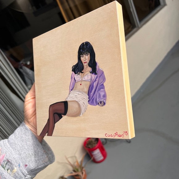 Lily Allen west end girl oil painting on wood original rare signed by artist - Picture 3 of 6